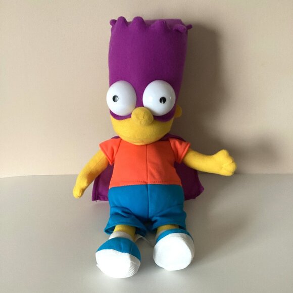 Bart Simpsons Bartman Other - Bartman Bart Simpson Purple Mask & Cape Plush Toy Vintage 2005 Collectable